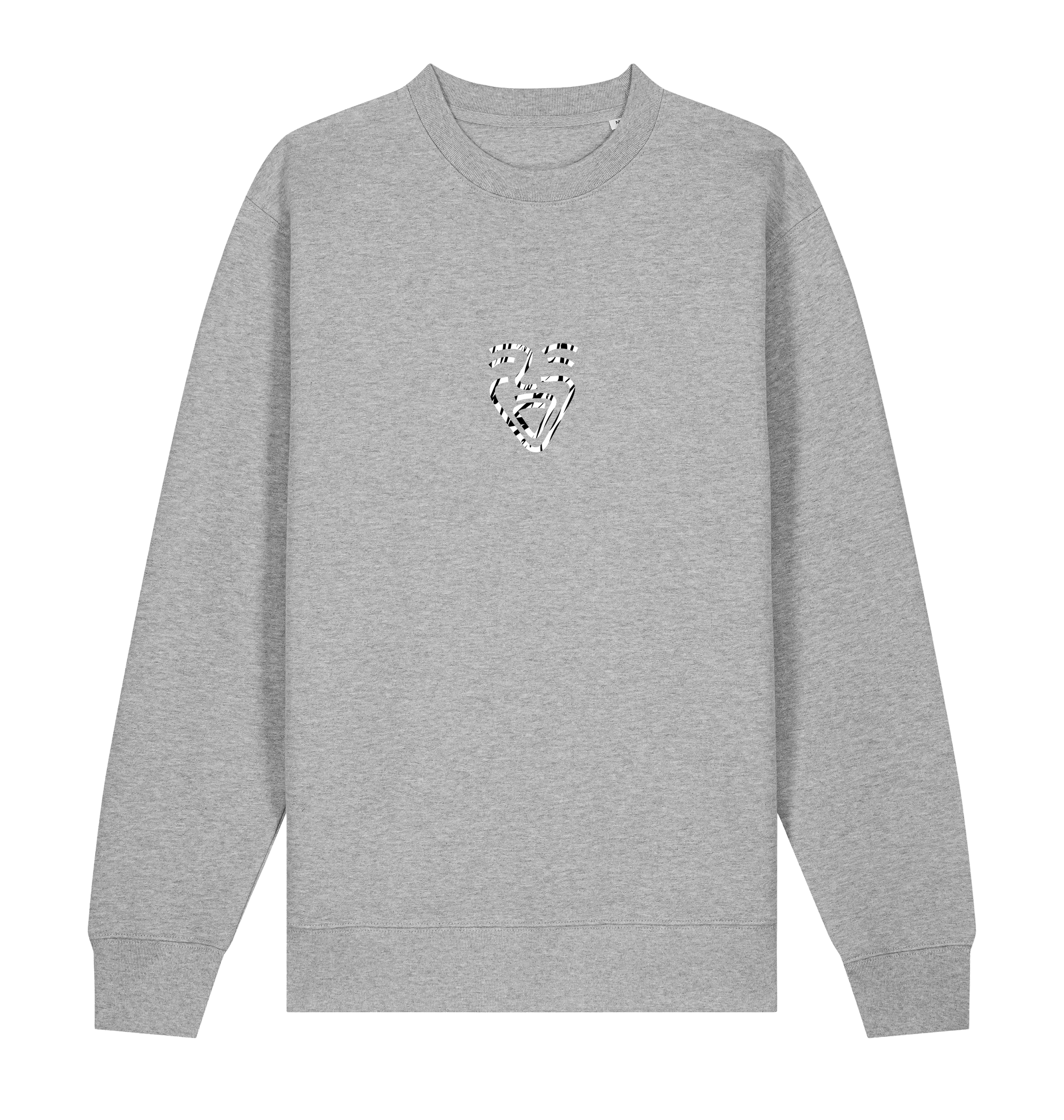 Heather Grey Printed Sweater Front