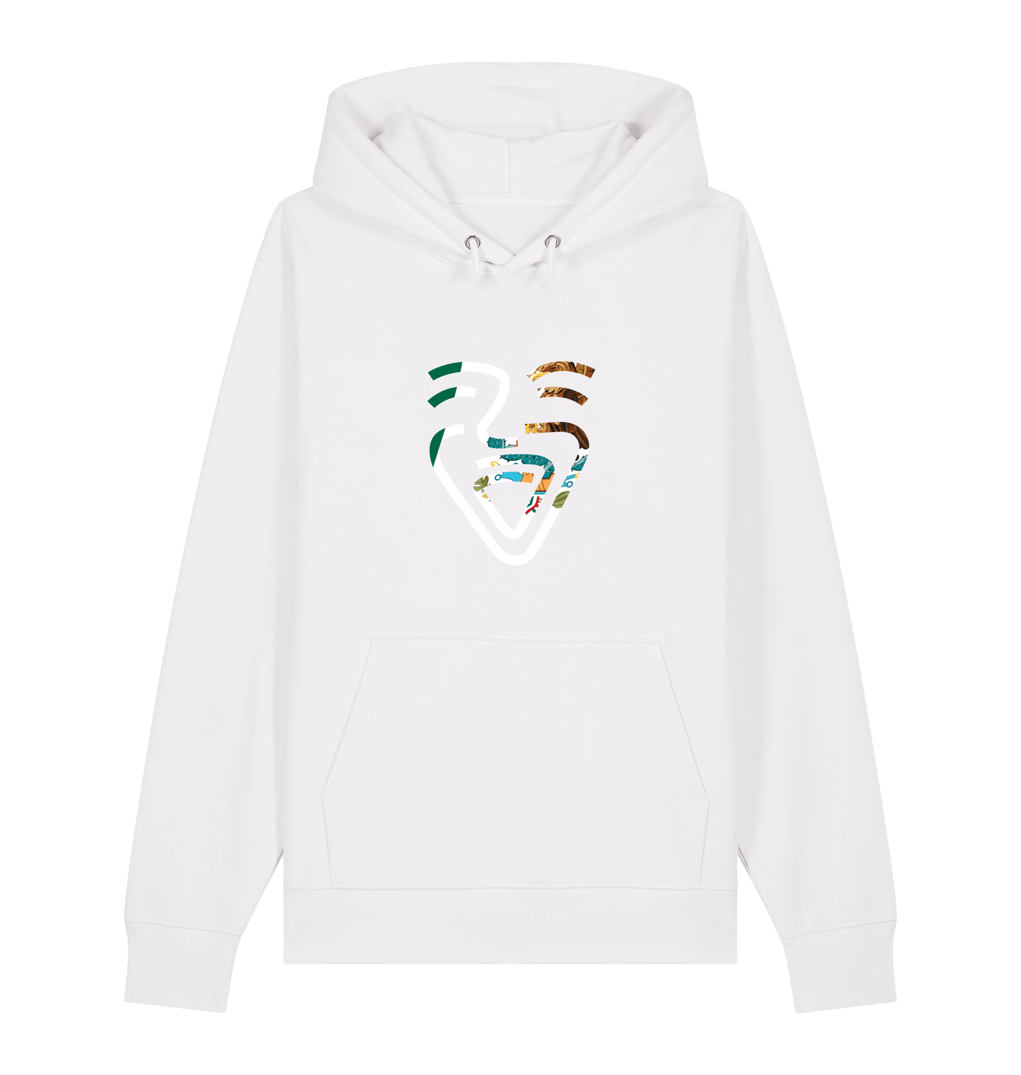 White Printed Sweater Front