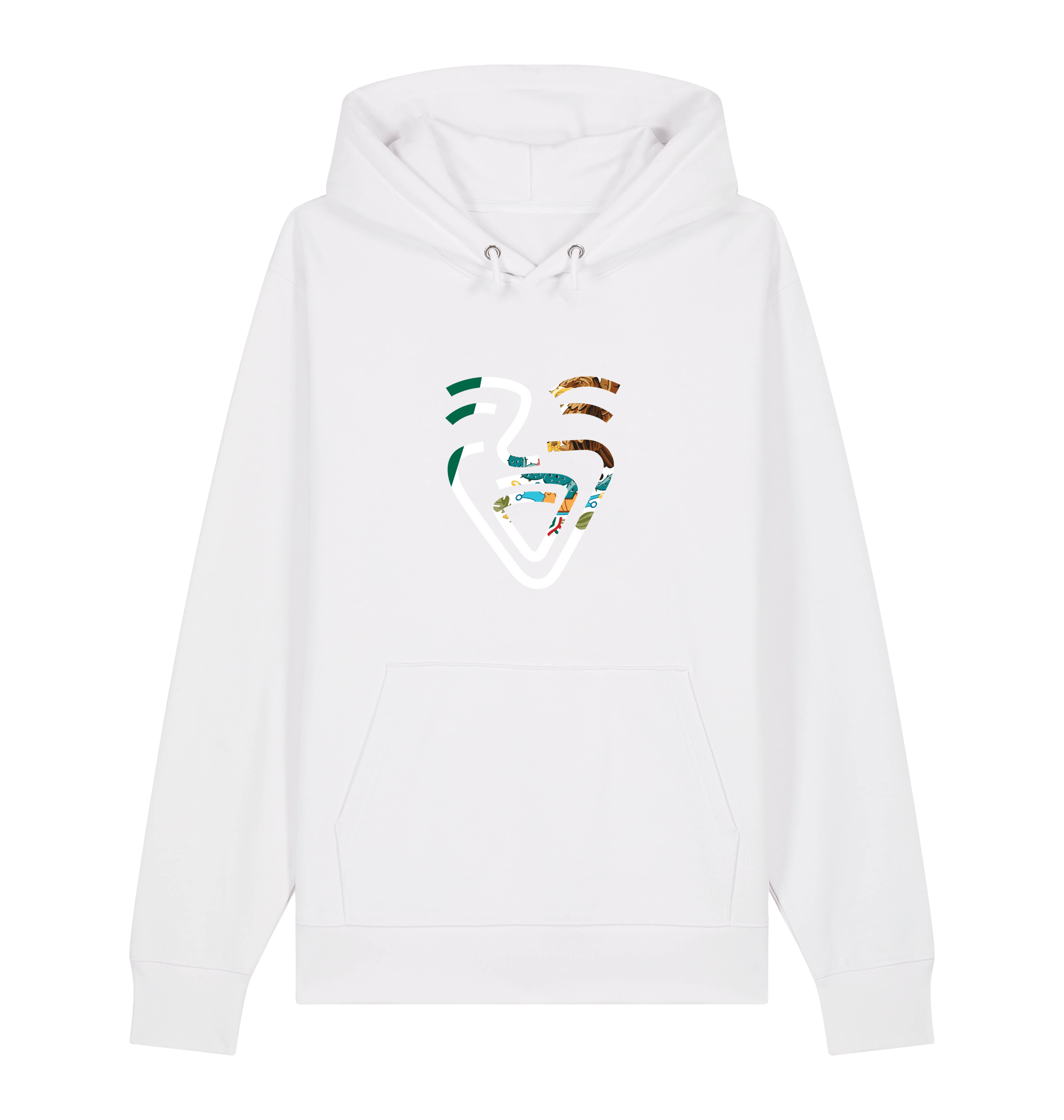 White Printed Sweater Front