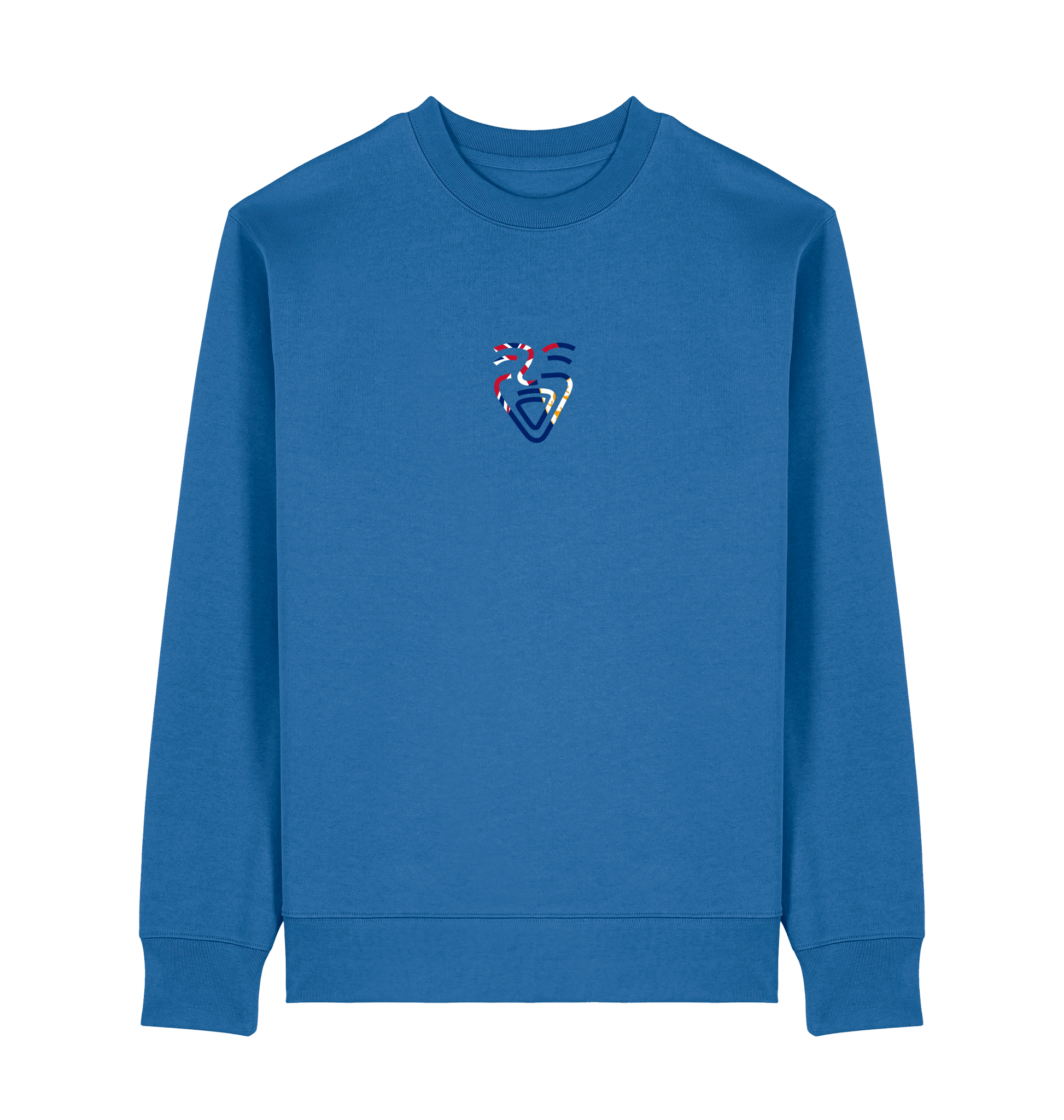 Mindful Blue Printed Sweater Front