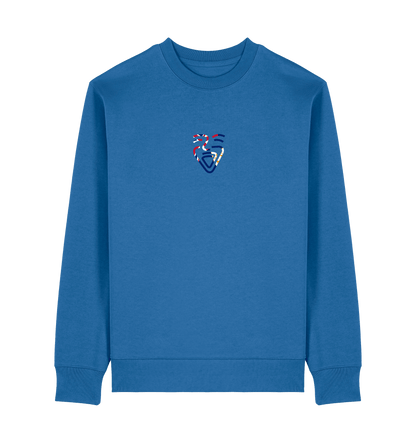 Mindful Blue Printed Sweater Front