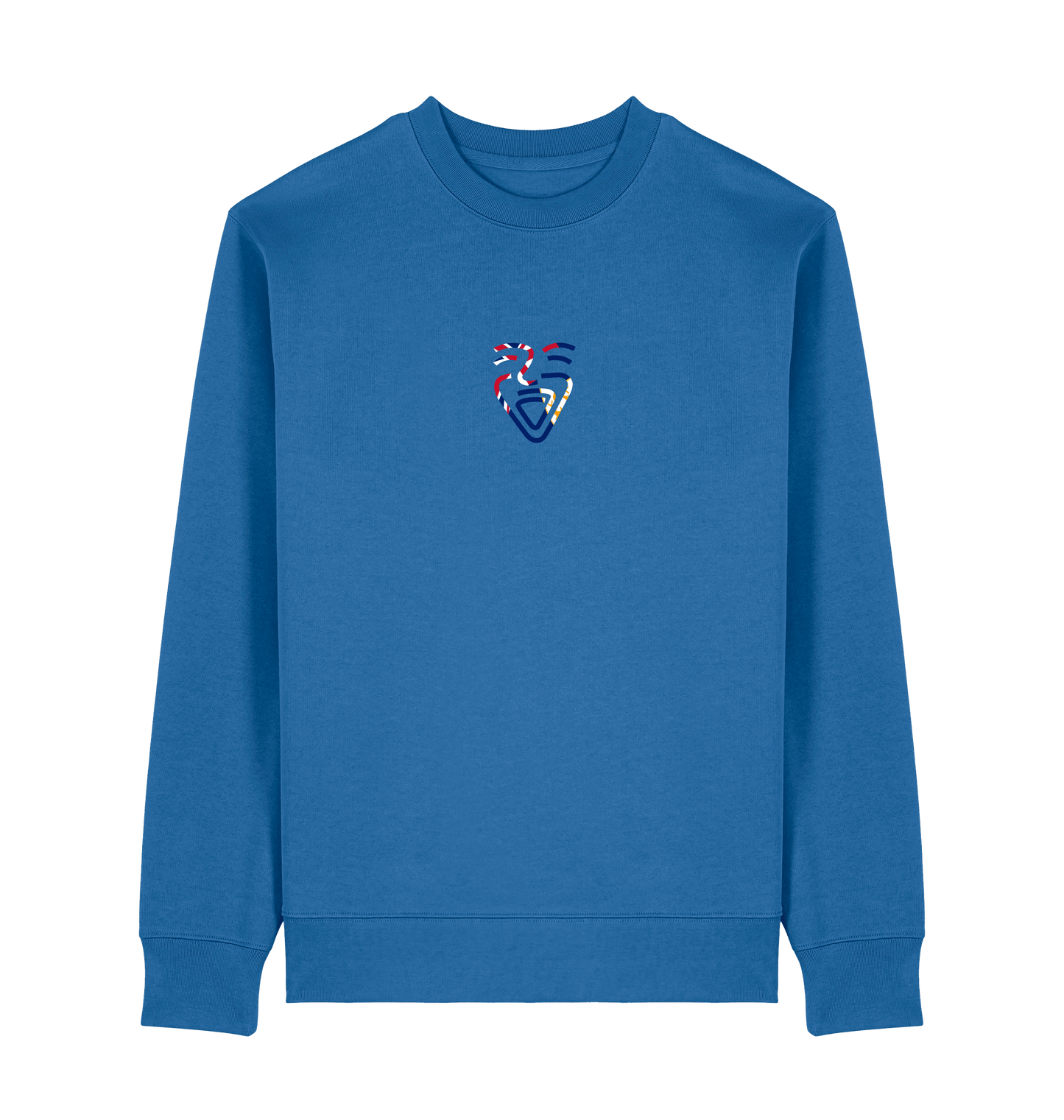 Mindful Blue Printed Sweater Front