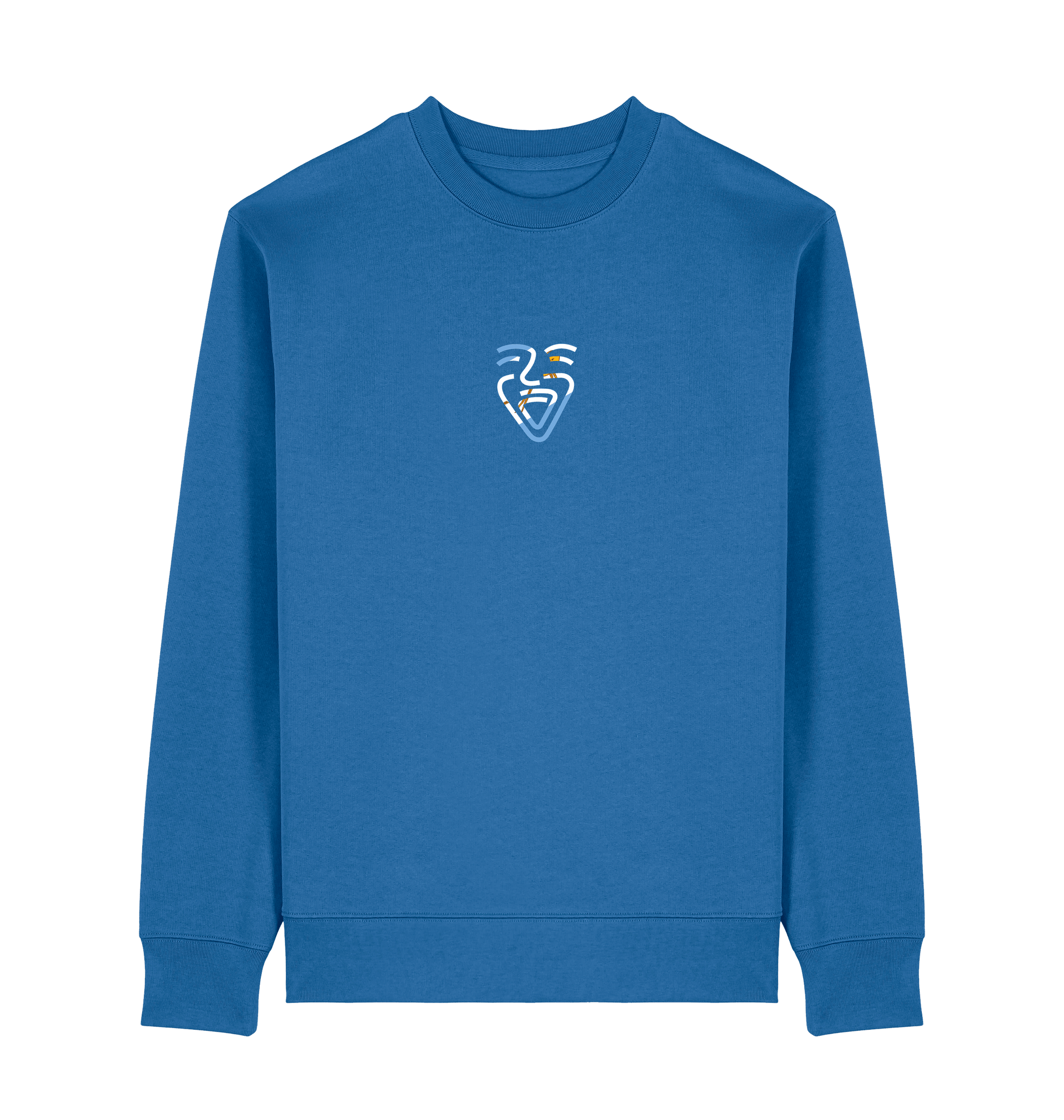 Mindful Blue Printed Sweater Front