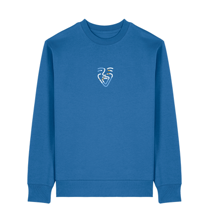 Mindful Blue Printed Sweater Front