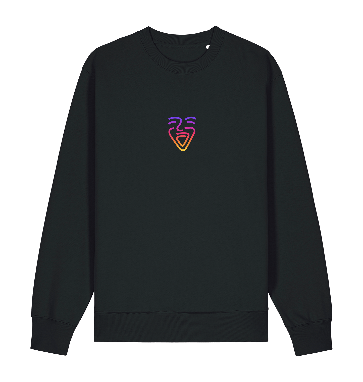 Black Printed Sweater Front