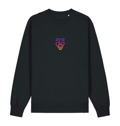 Black Printed Sweater Front