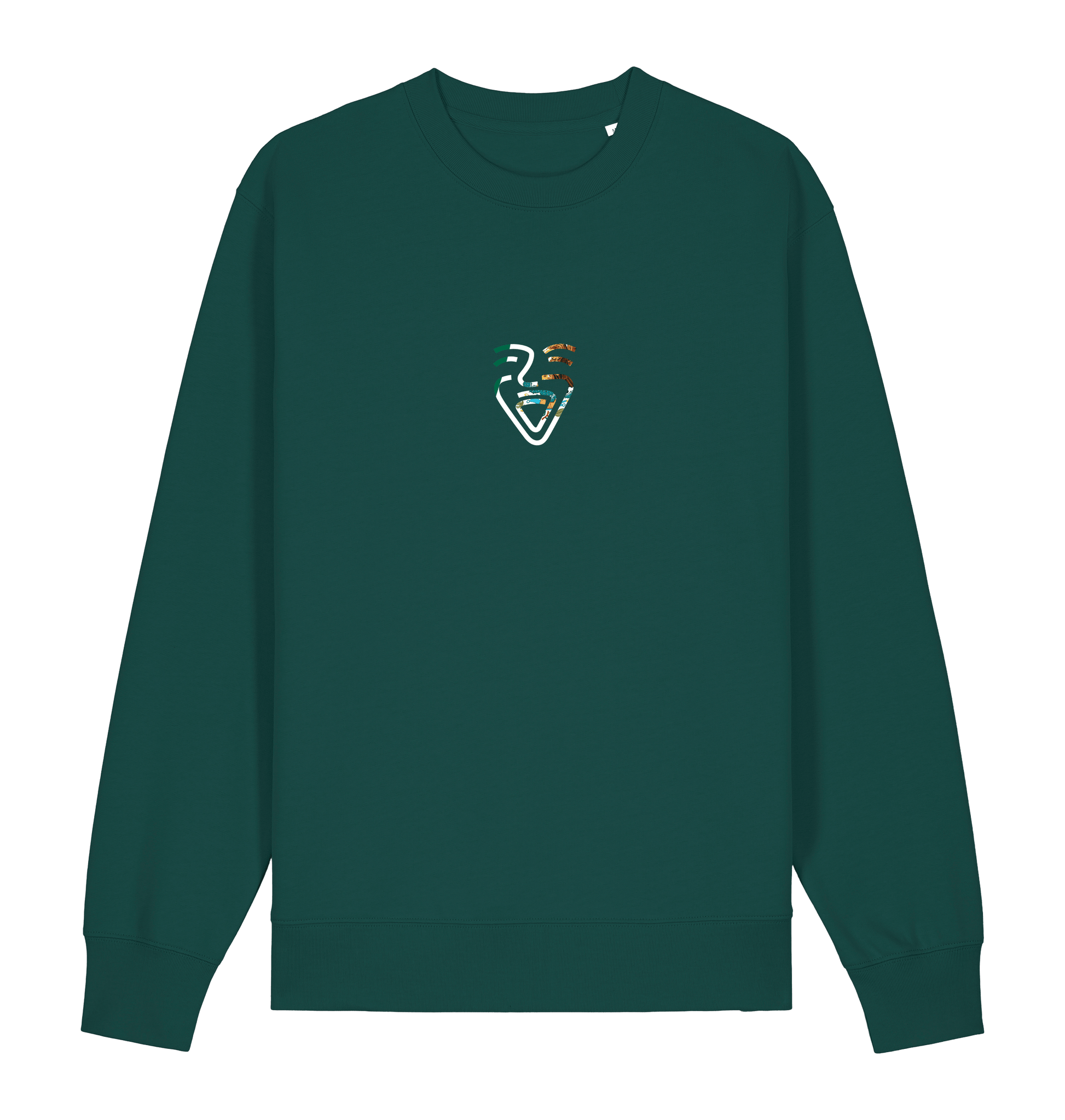 Glazed Green Printed Sweater Front
