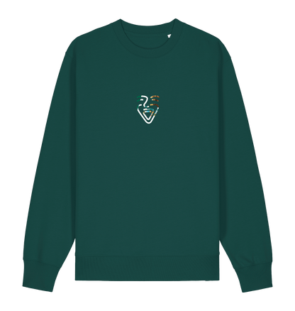 Glazed Green Printed Sweater Front