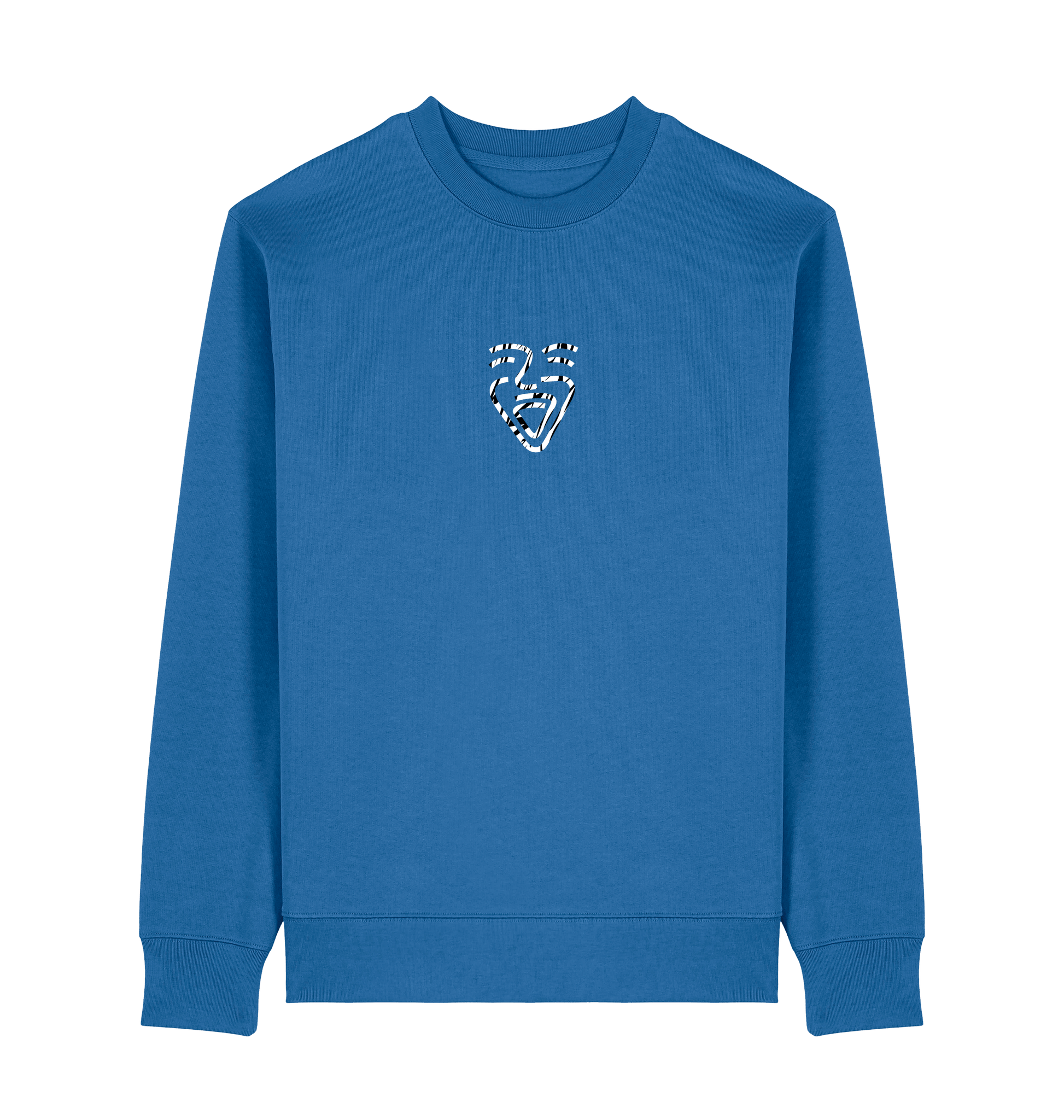 Mindful Blue Printed Sweater Front