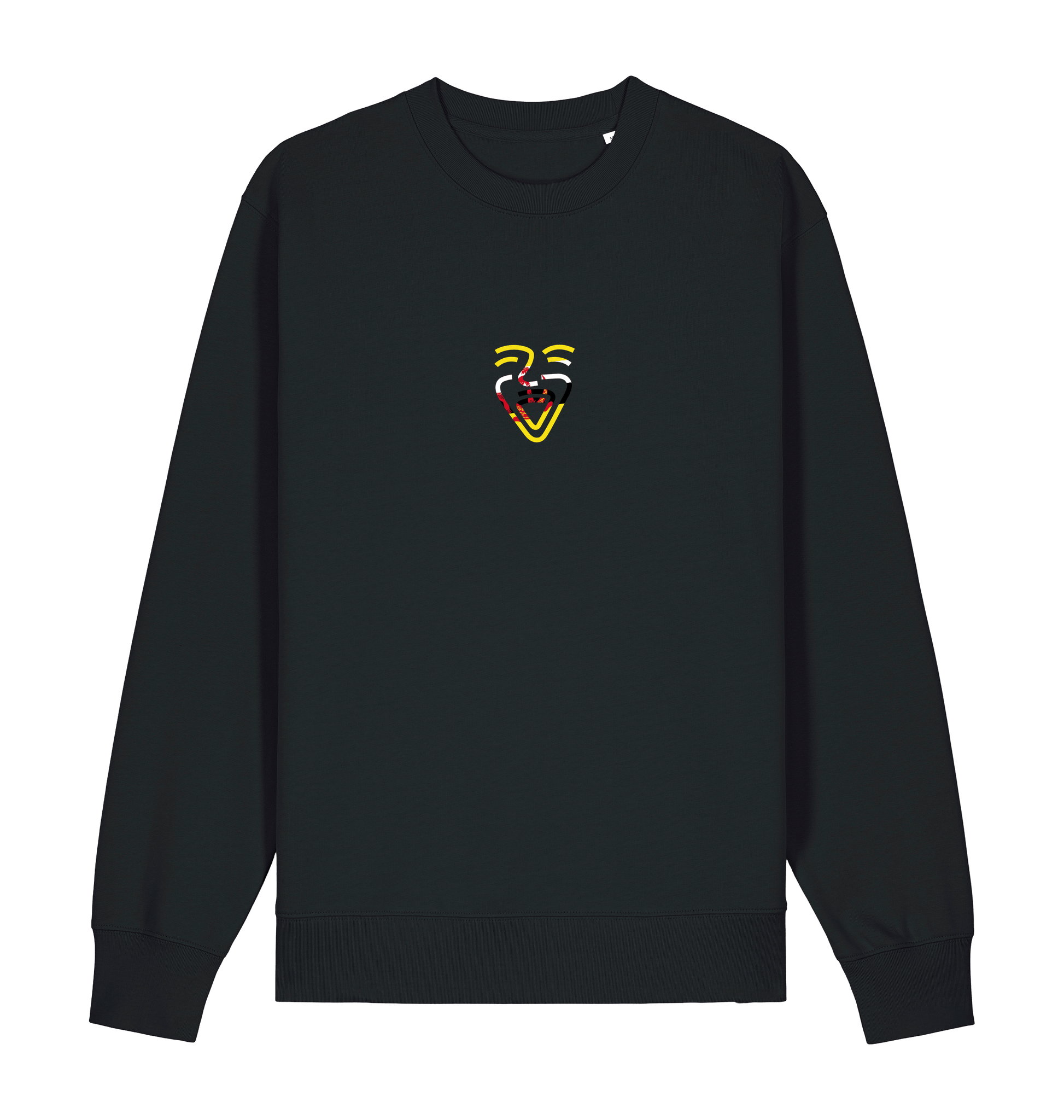 Black Printed Sweater Front