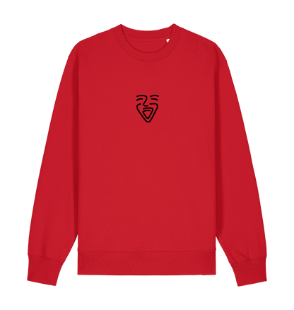 Red Printed Sweater Front