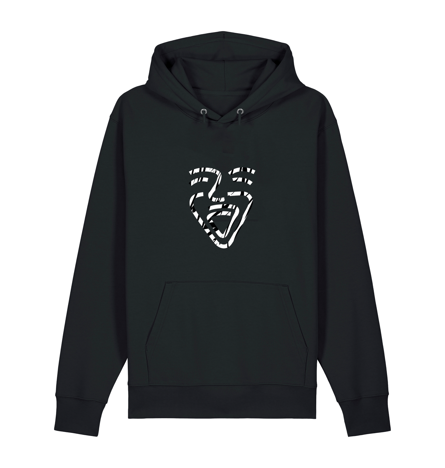 Black Printed Sweater Front
