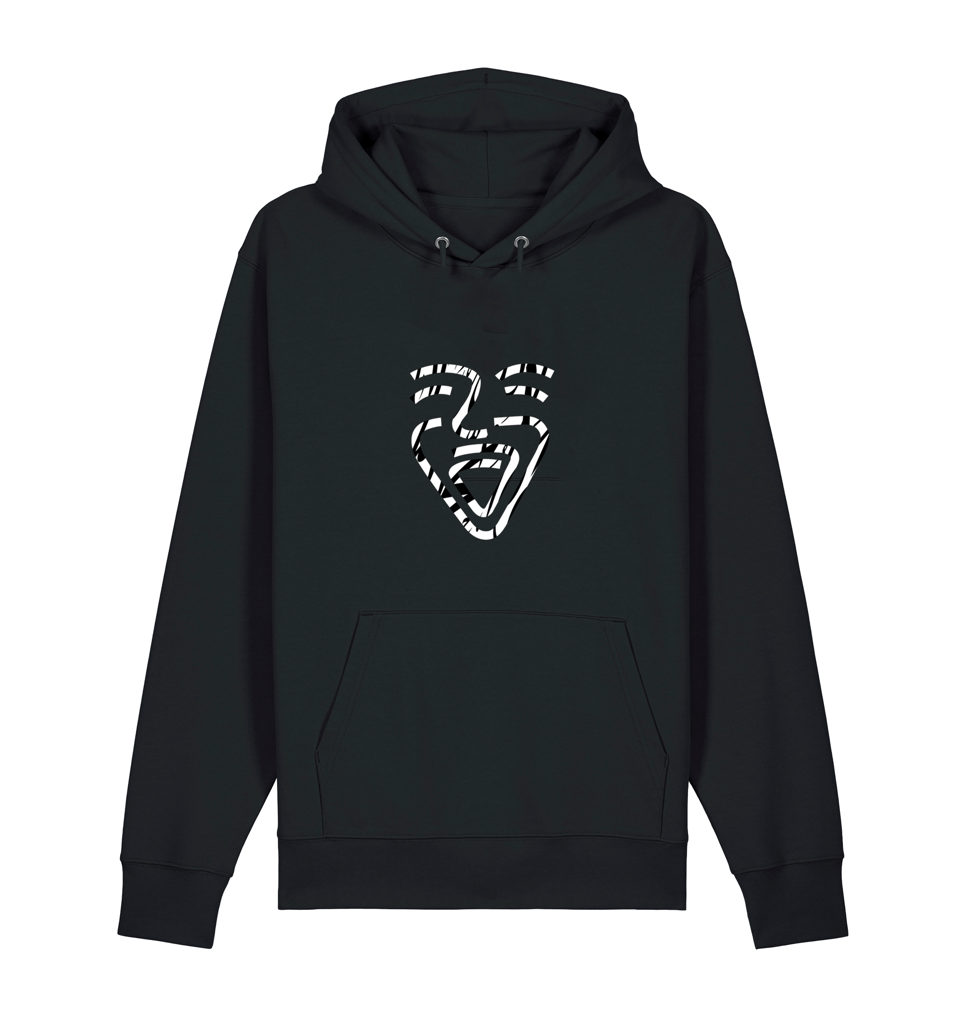 Black Printed Sweater Front