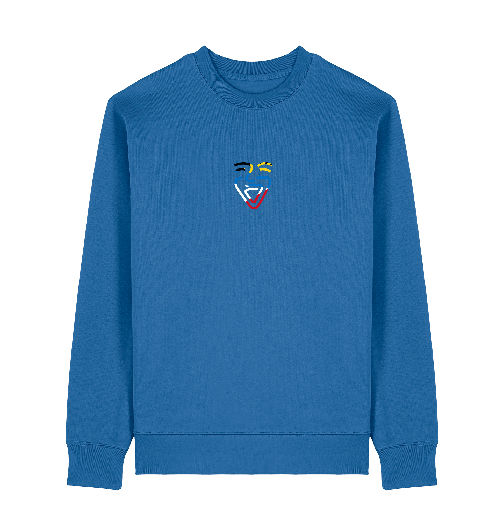 Mindful Blue Printed Sweater Front