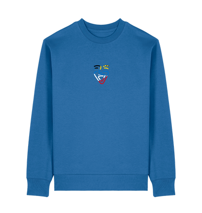 Mindful Blue Printed Sweater Front