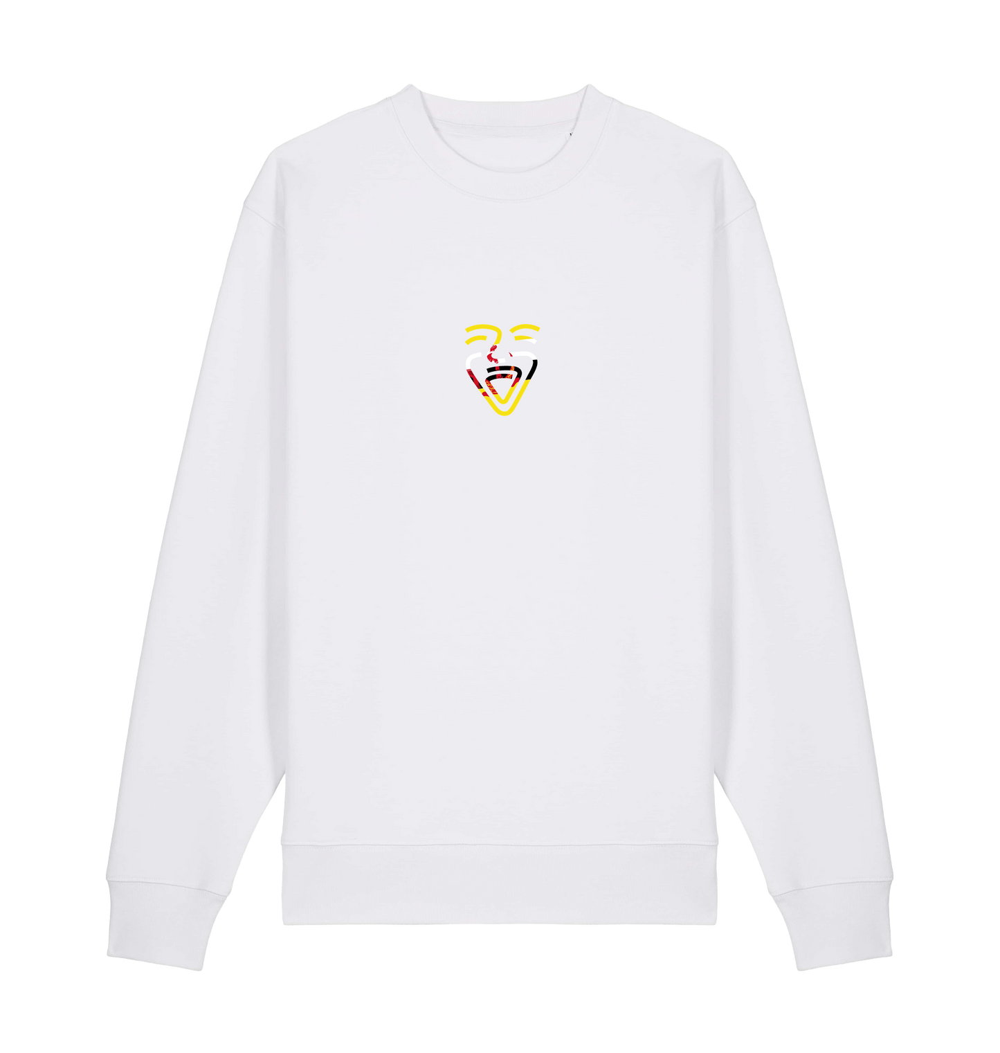White Printed Sweater Front