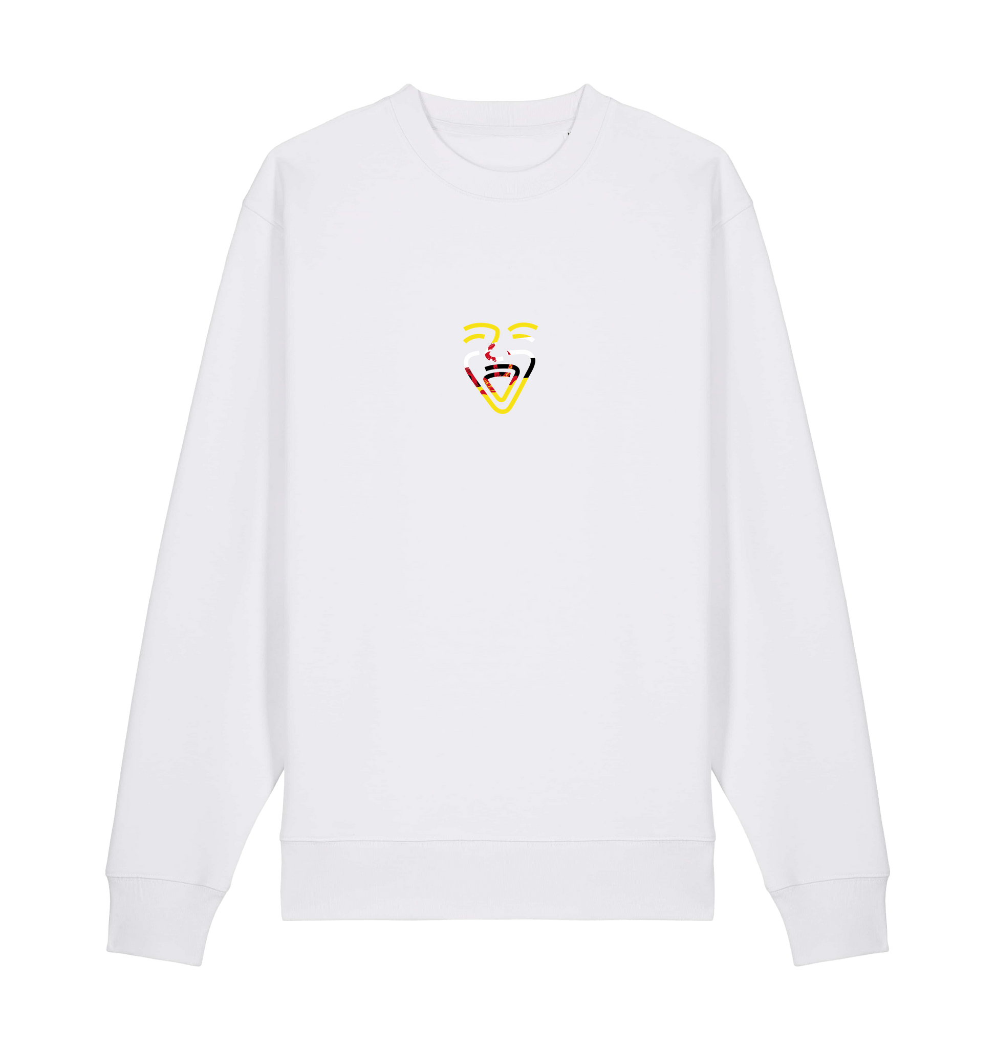 White Printed Sweater Front
