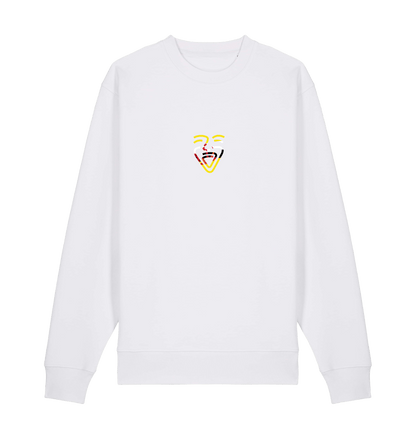 White Printed Sweater Front
