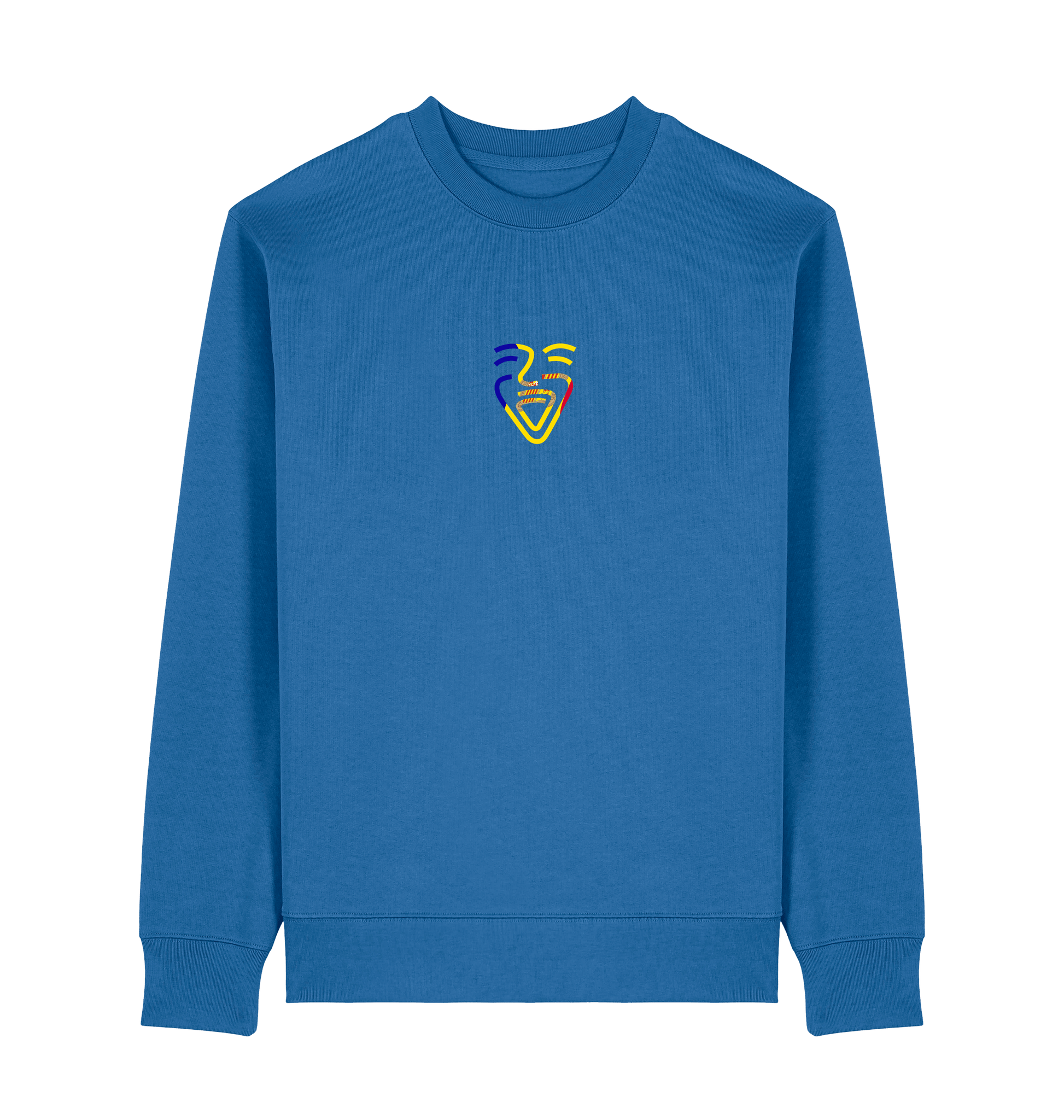Mindful Blue Printed Sweater Front