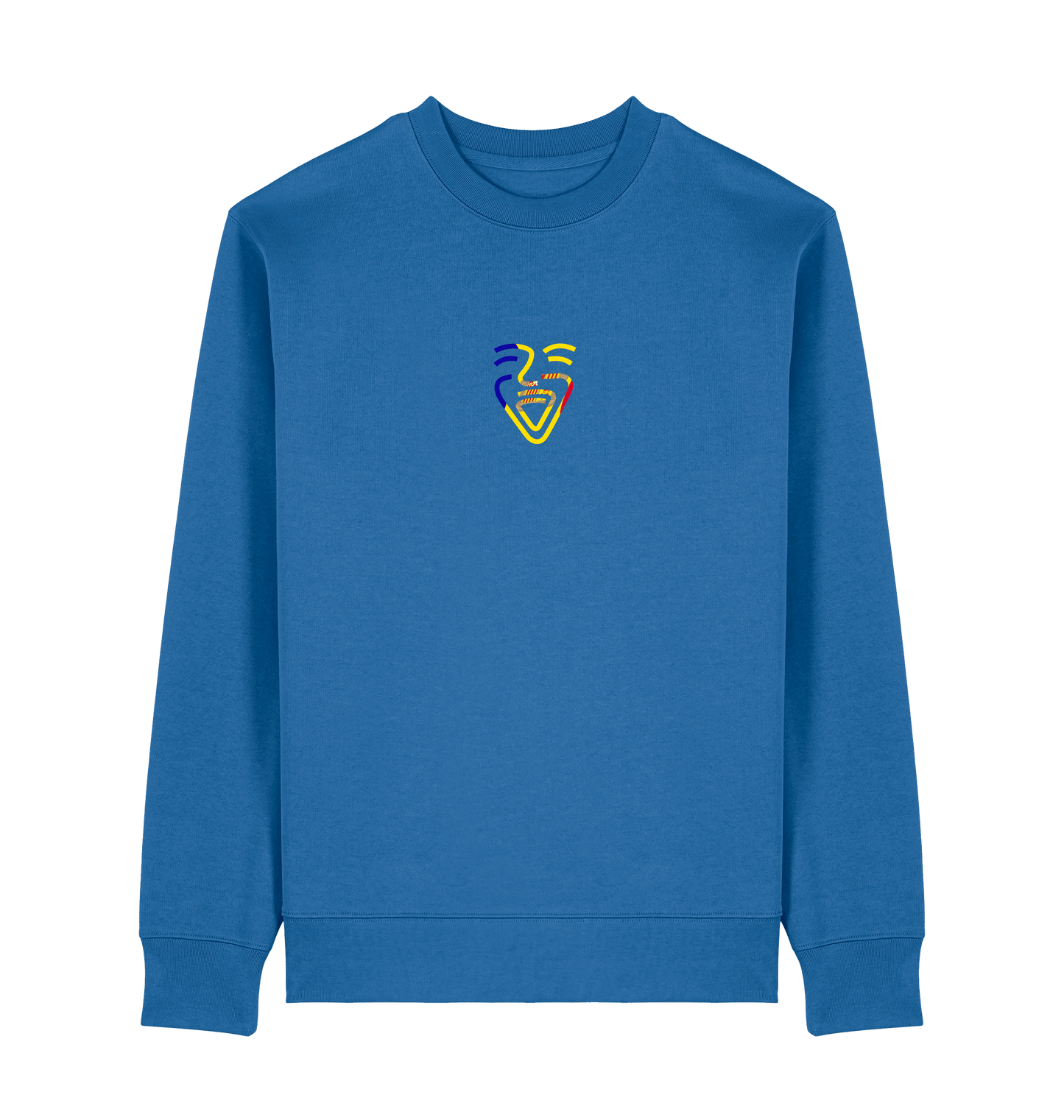 Mindful Blue Printed Sweater Front