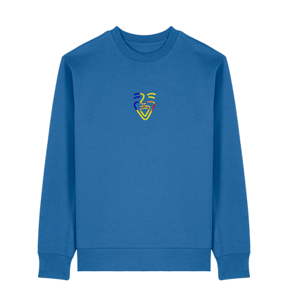 Mindful Blue Printed Sweater Front
