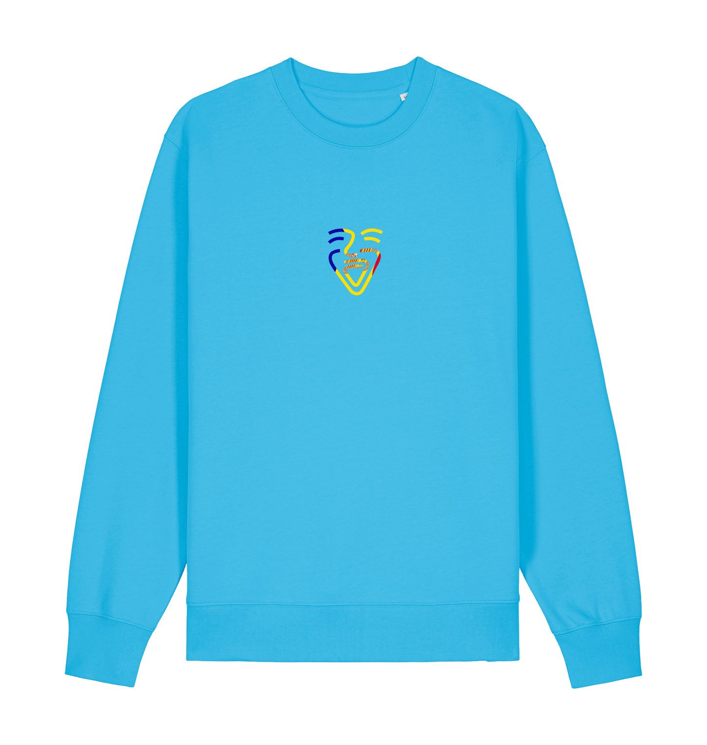 Aqua Blue Printed Sweater Front