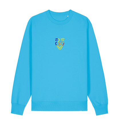 Aqua Blue Printed Sweater Front