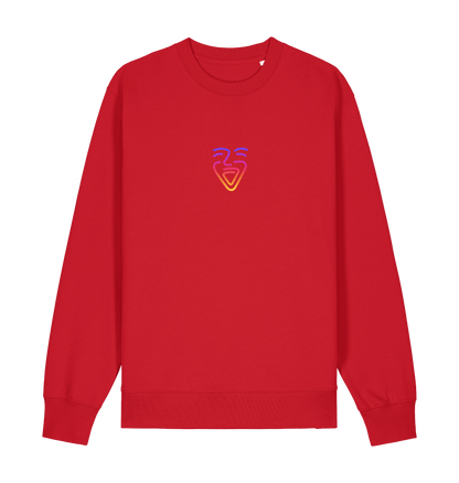 Red Printed Sweater Front