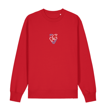Red Printed Sweater Front