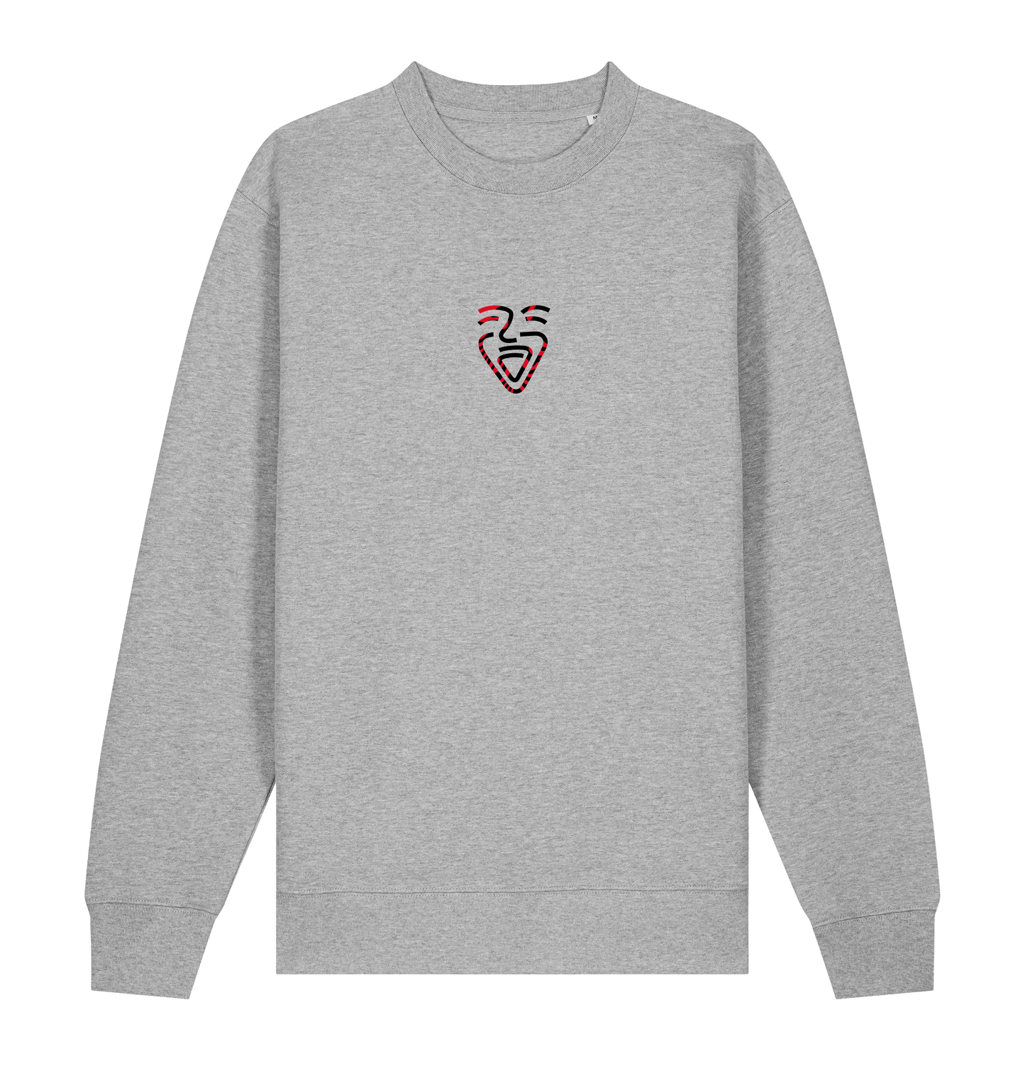 Heather Grey Printed Sweater Front