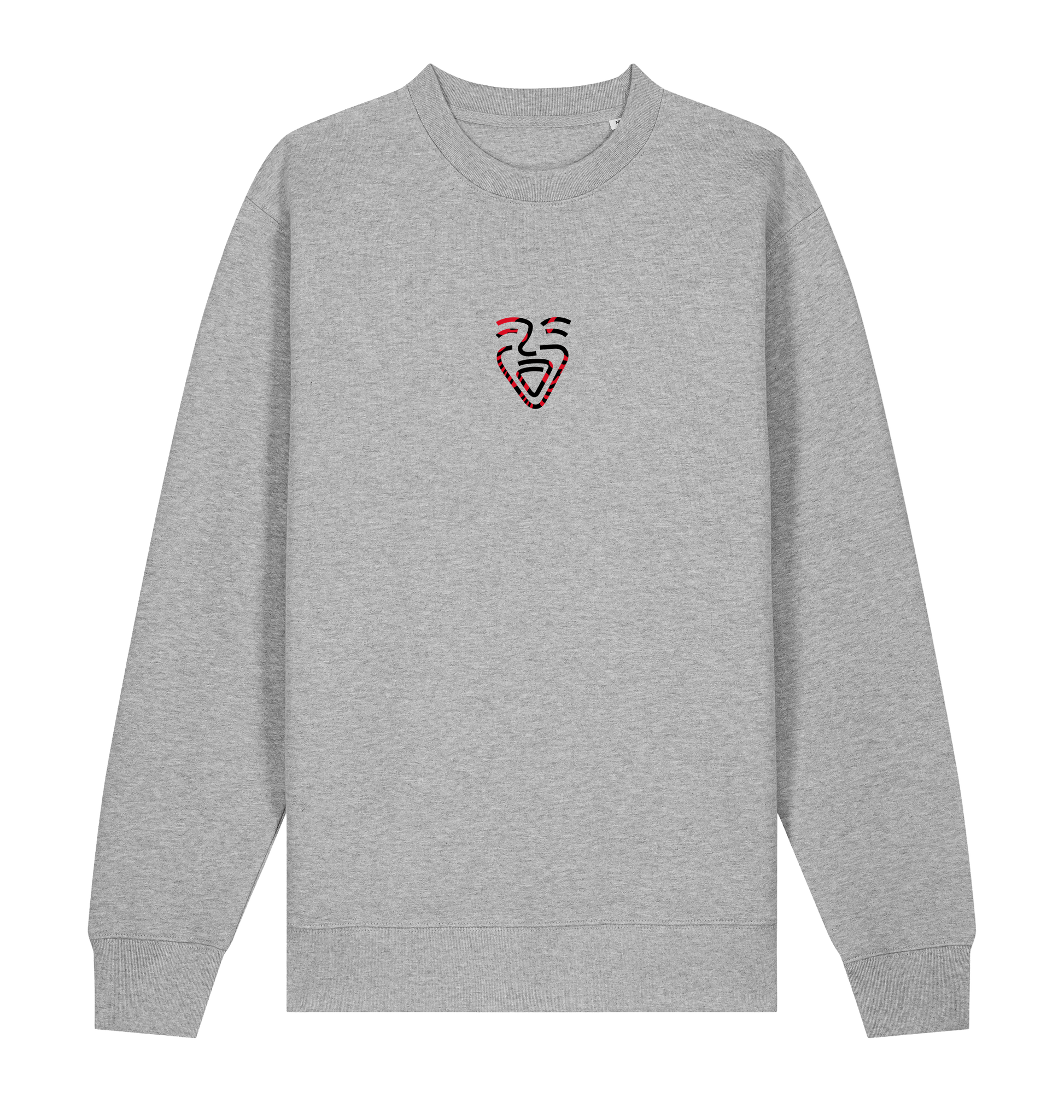 Heather Grey Printed Sweater Front