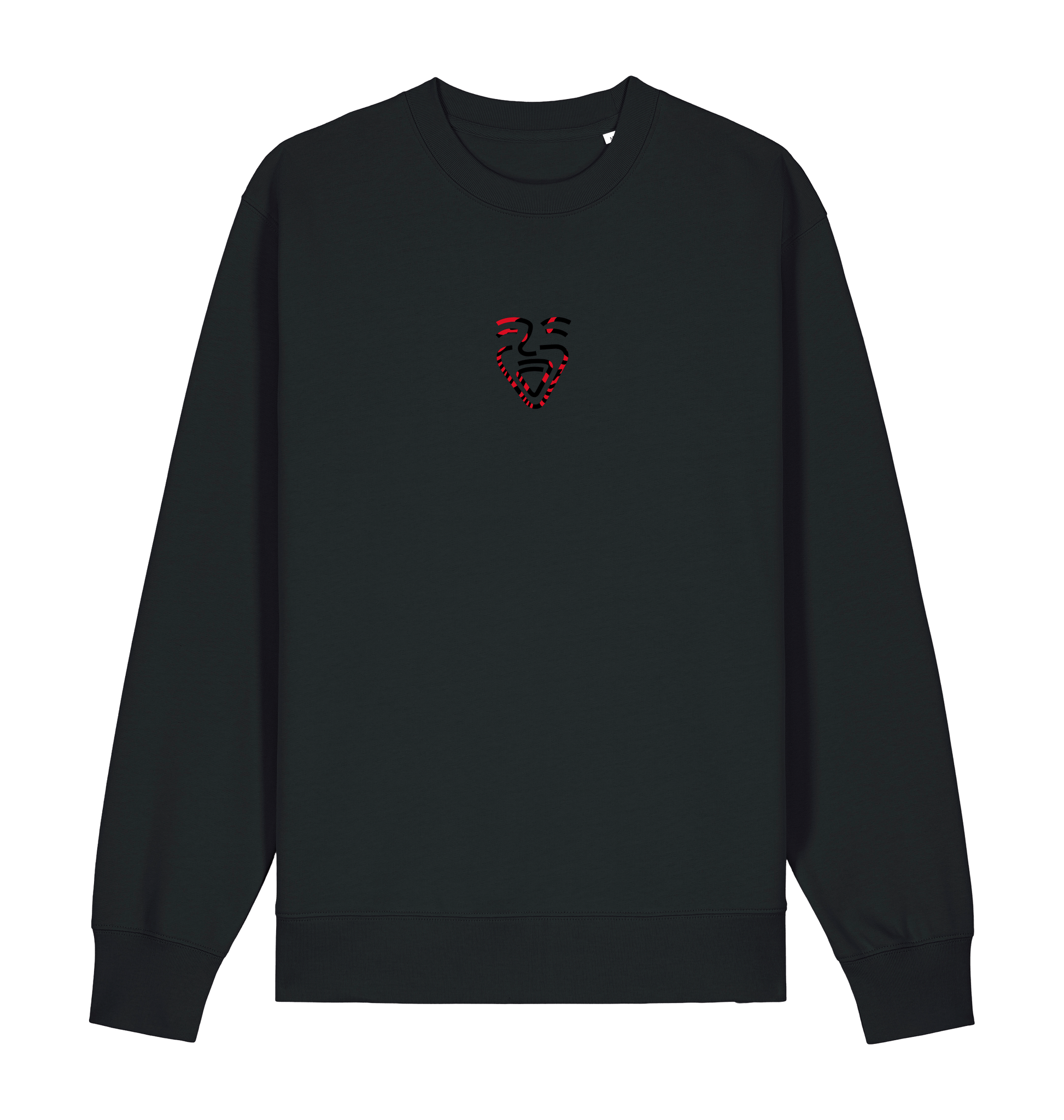 Black Printed Sweater Front