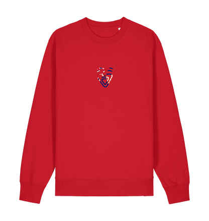 Red Printed Sweater Front