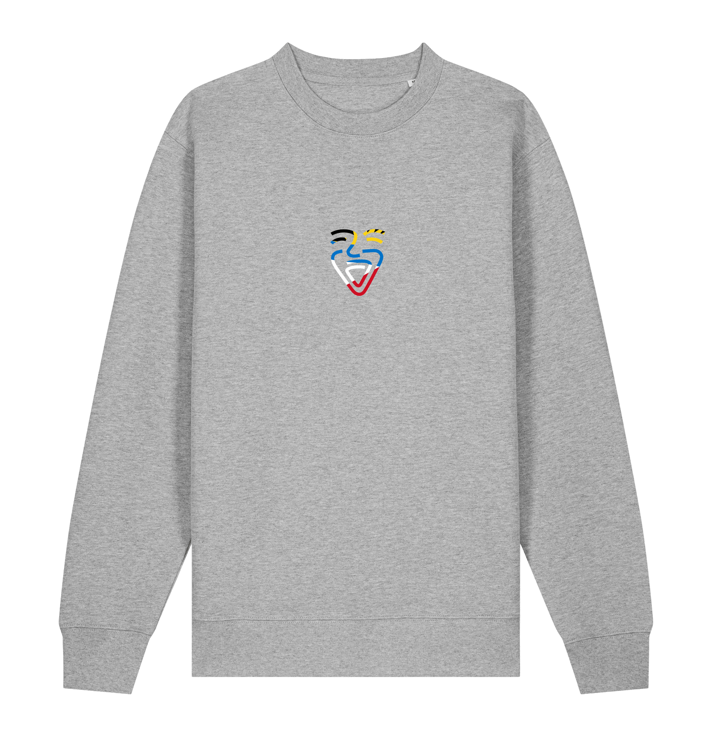 Heather Grey Printed Sweater Front