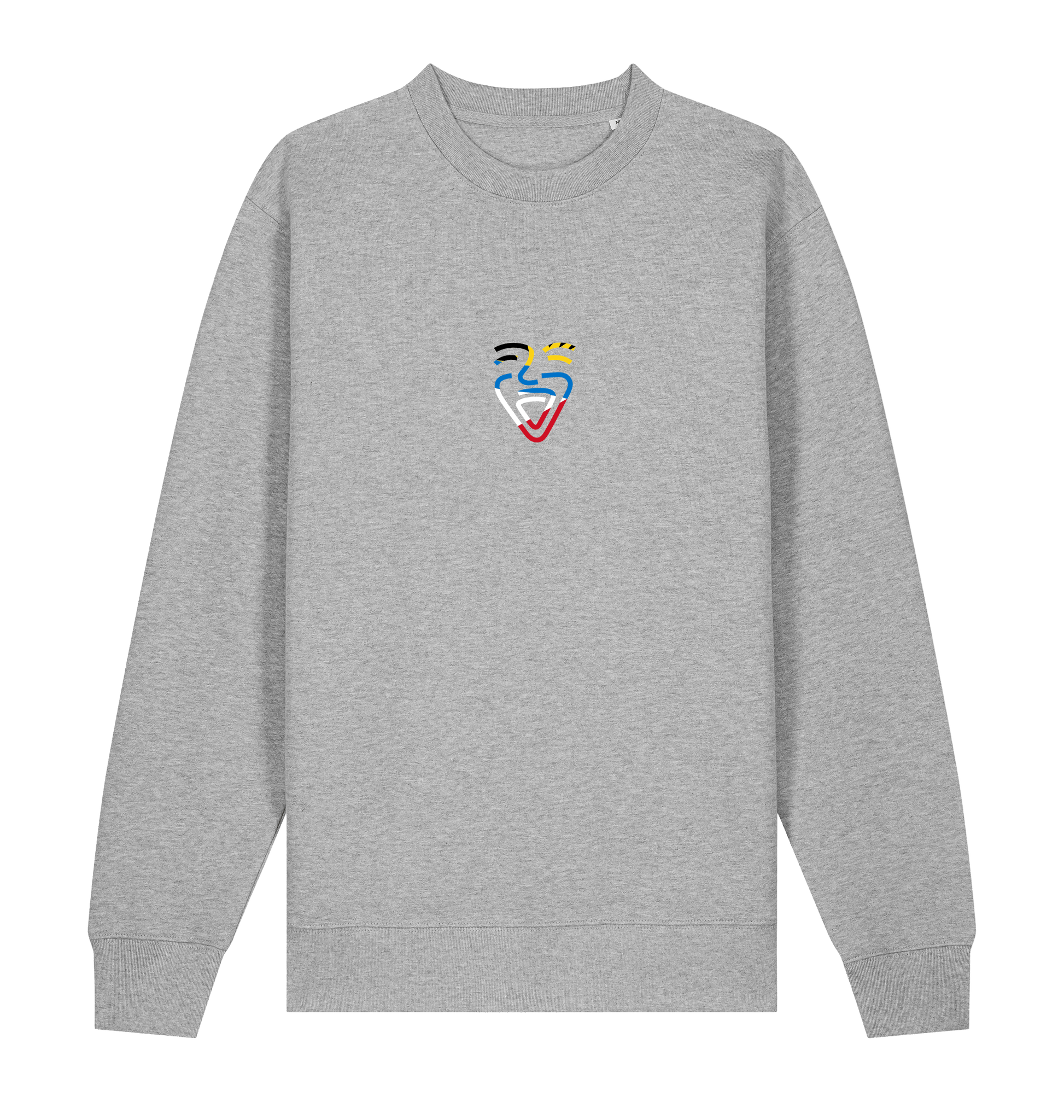 Heather Grey Printed Sweater Front