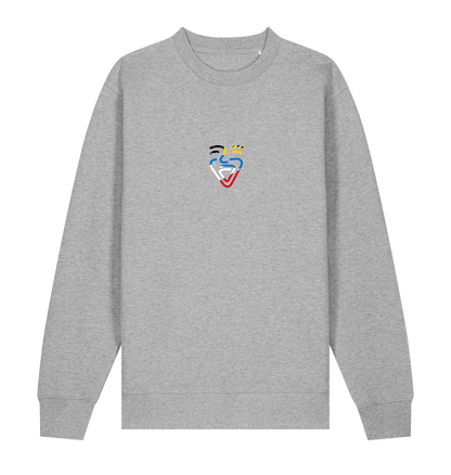 Heather Grey Printed Sweater Front