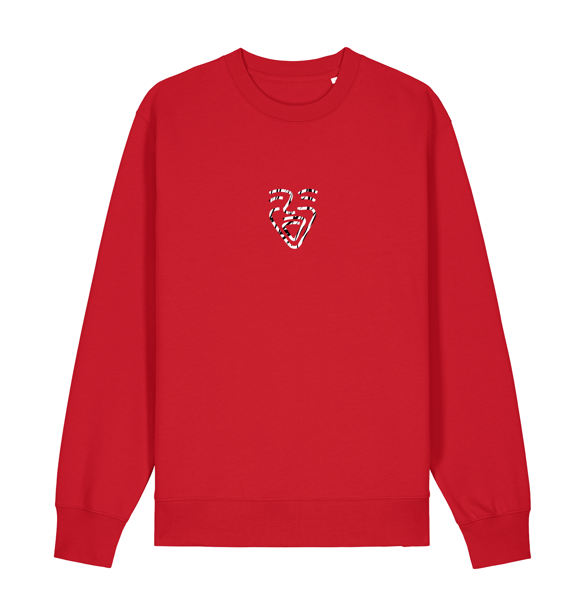 Red Printed Sweater Front