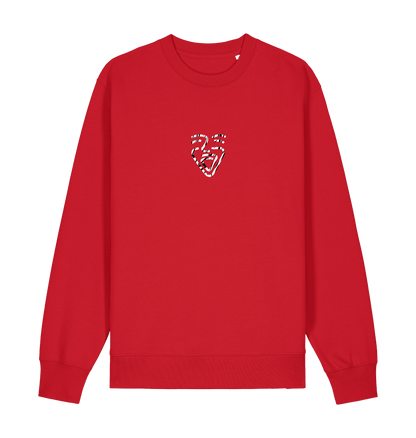 Red Printed Sweater Front