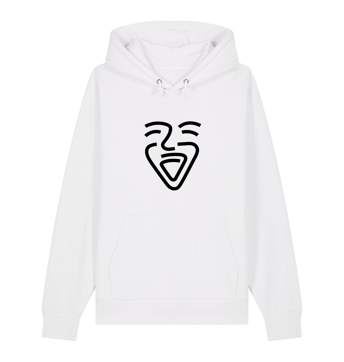 White Printed Sweater Front