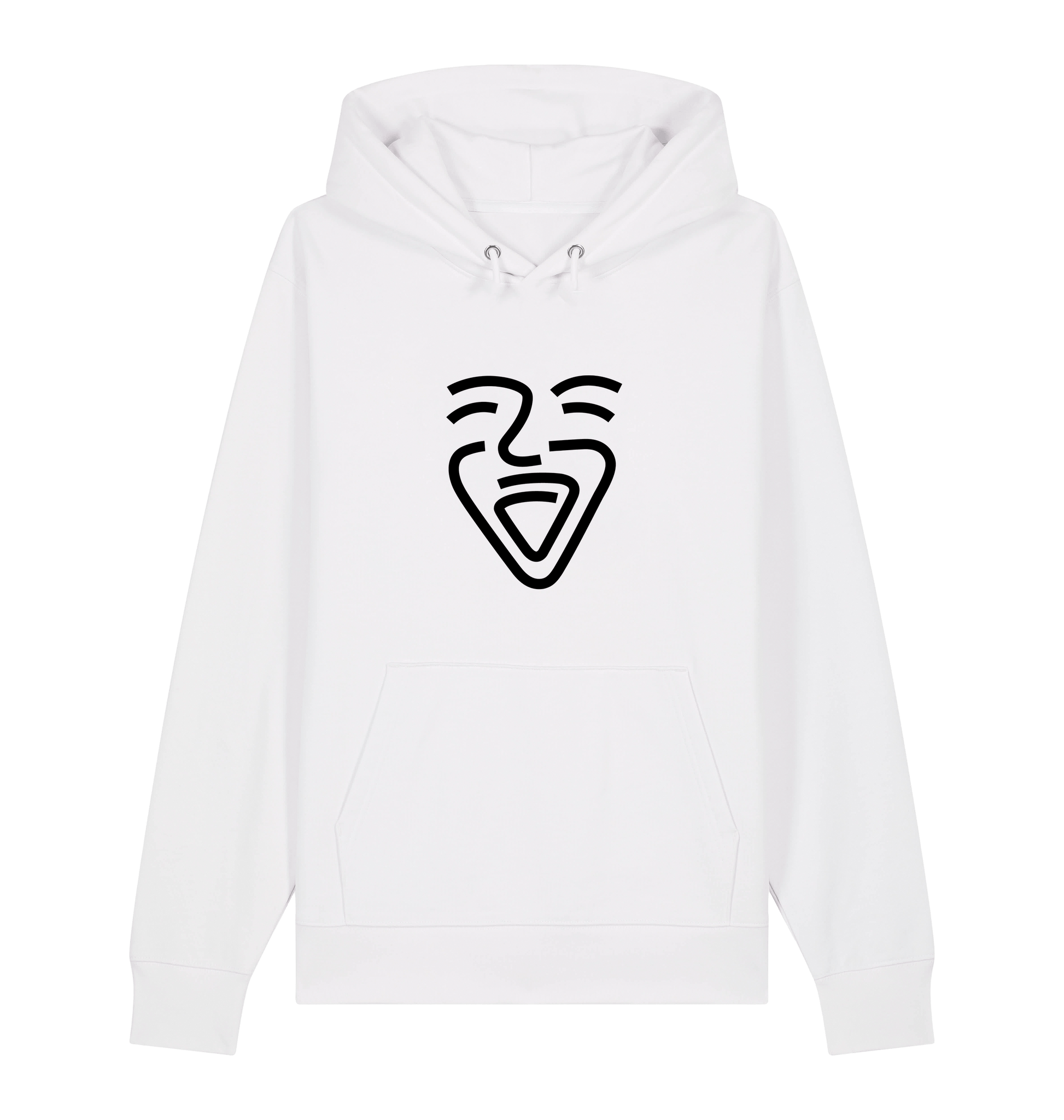 White Printed Sweater Front
