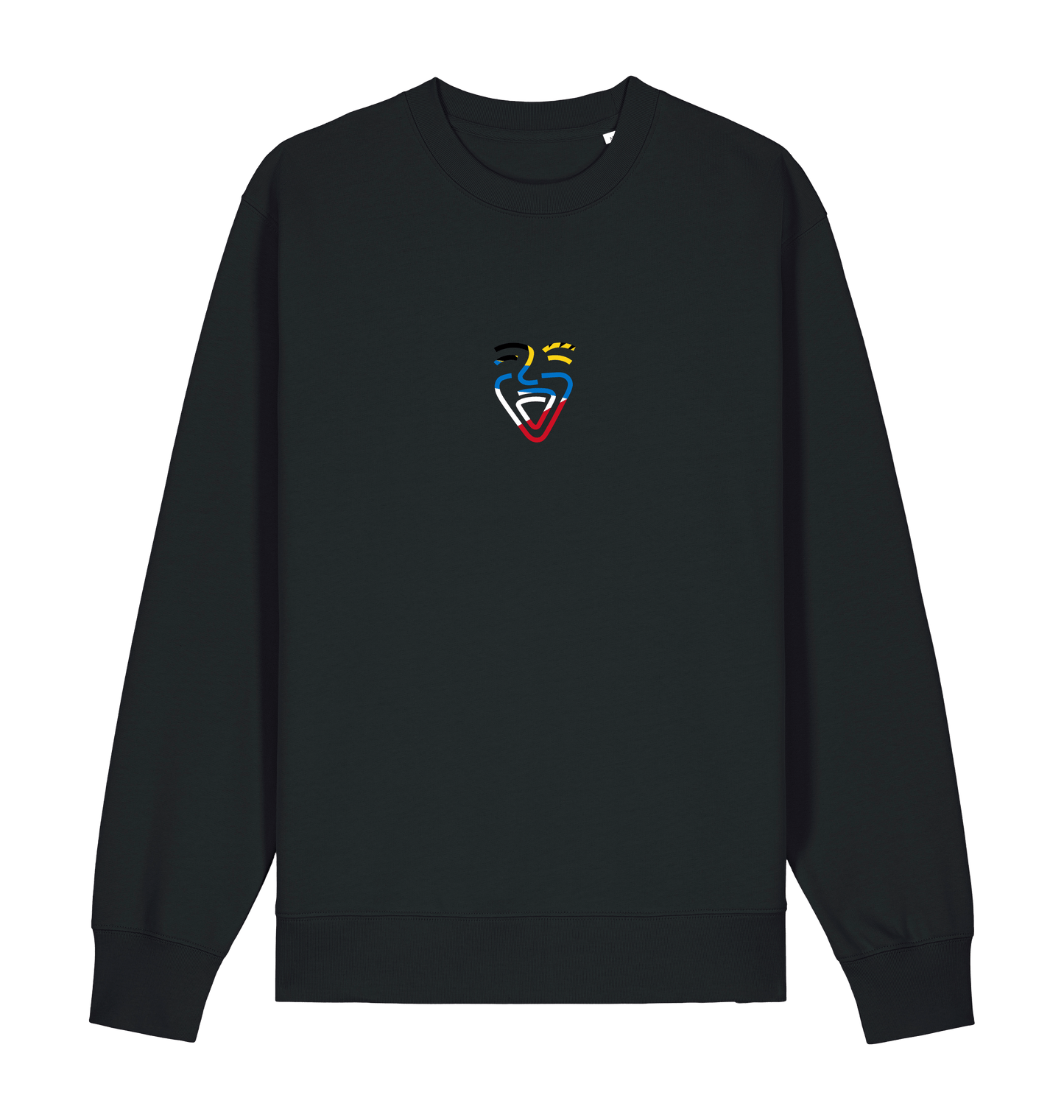 Black Printed Sweater Front