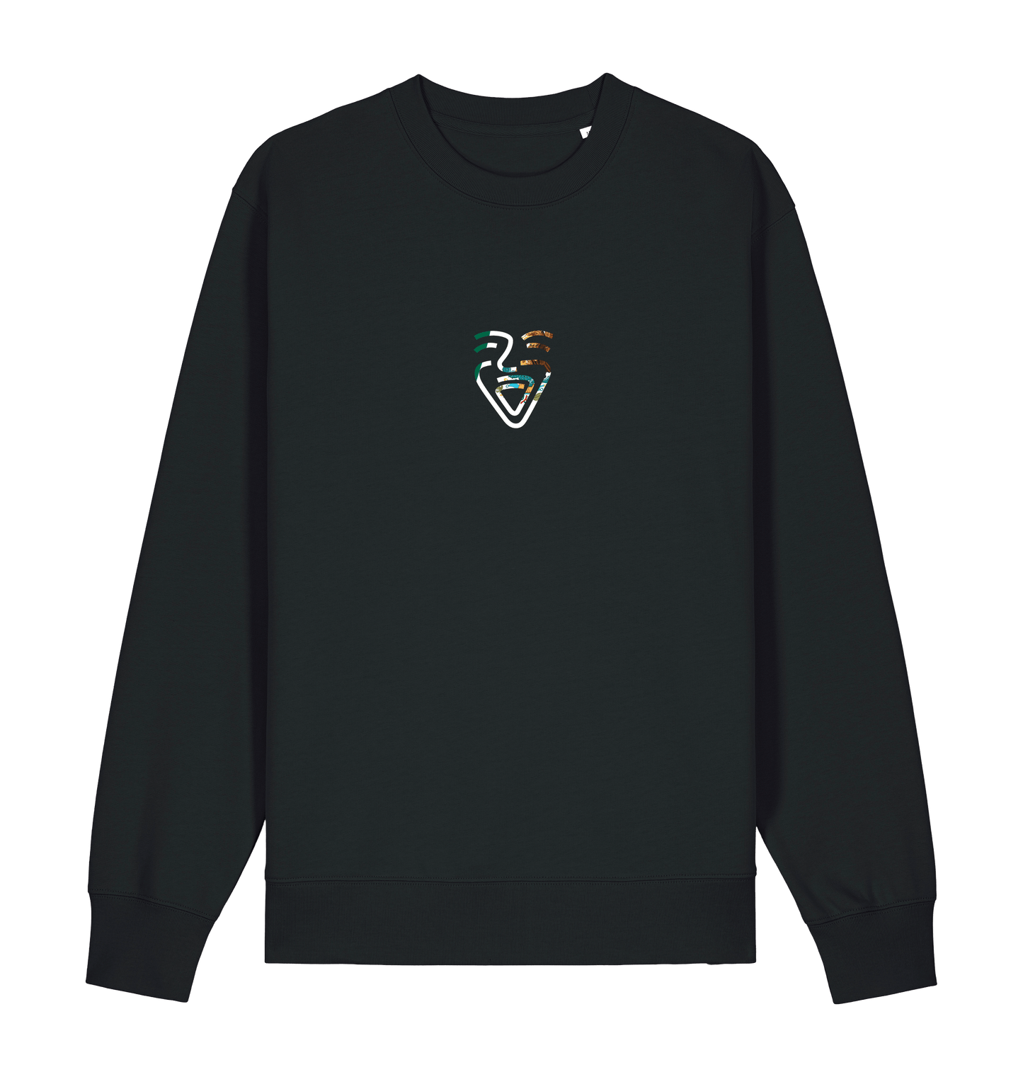 Black Printed Sweater Front
