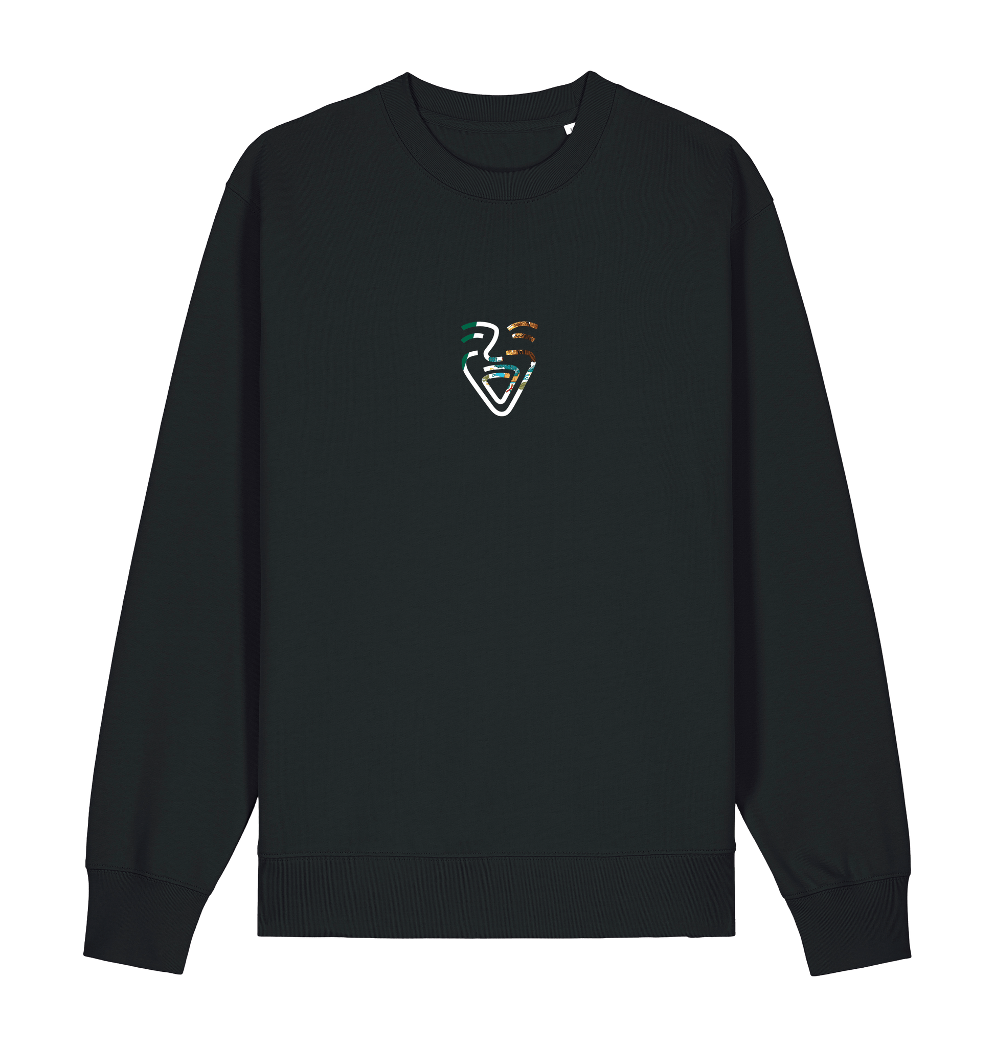 Black Printed Sweater Front