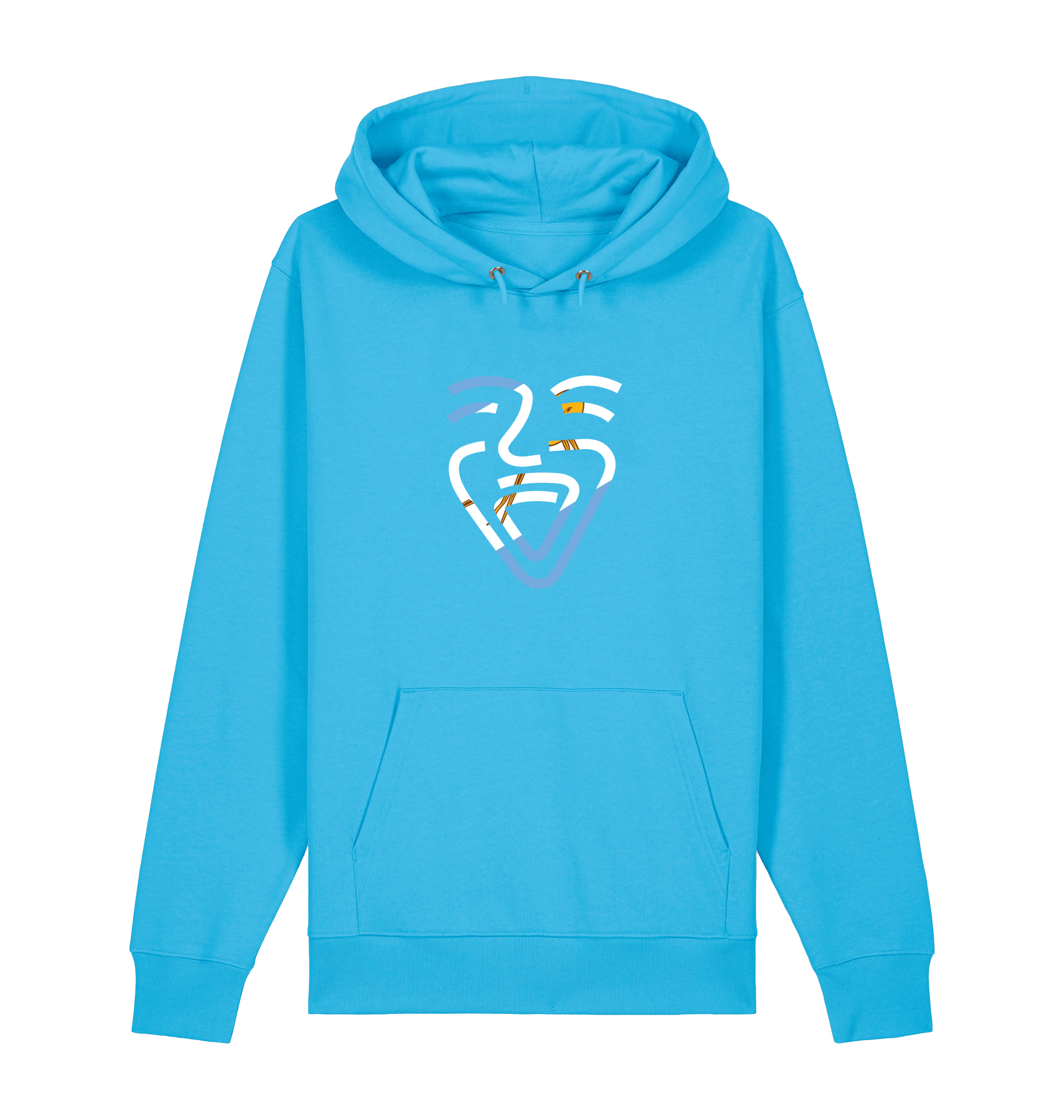 Aqua Blue Printed Sweater Front