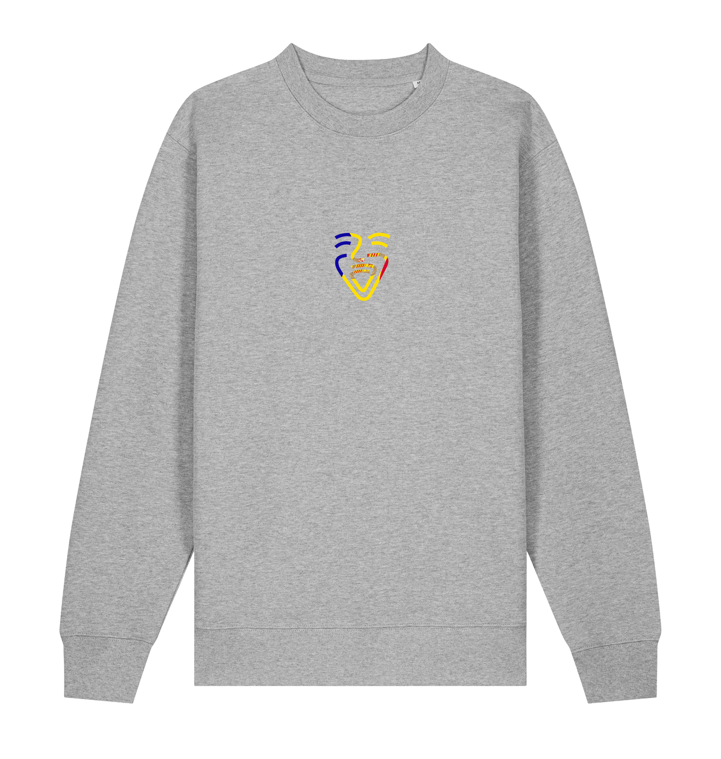 Heather Grey Printed Sweater Front