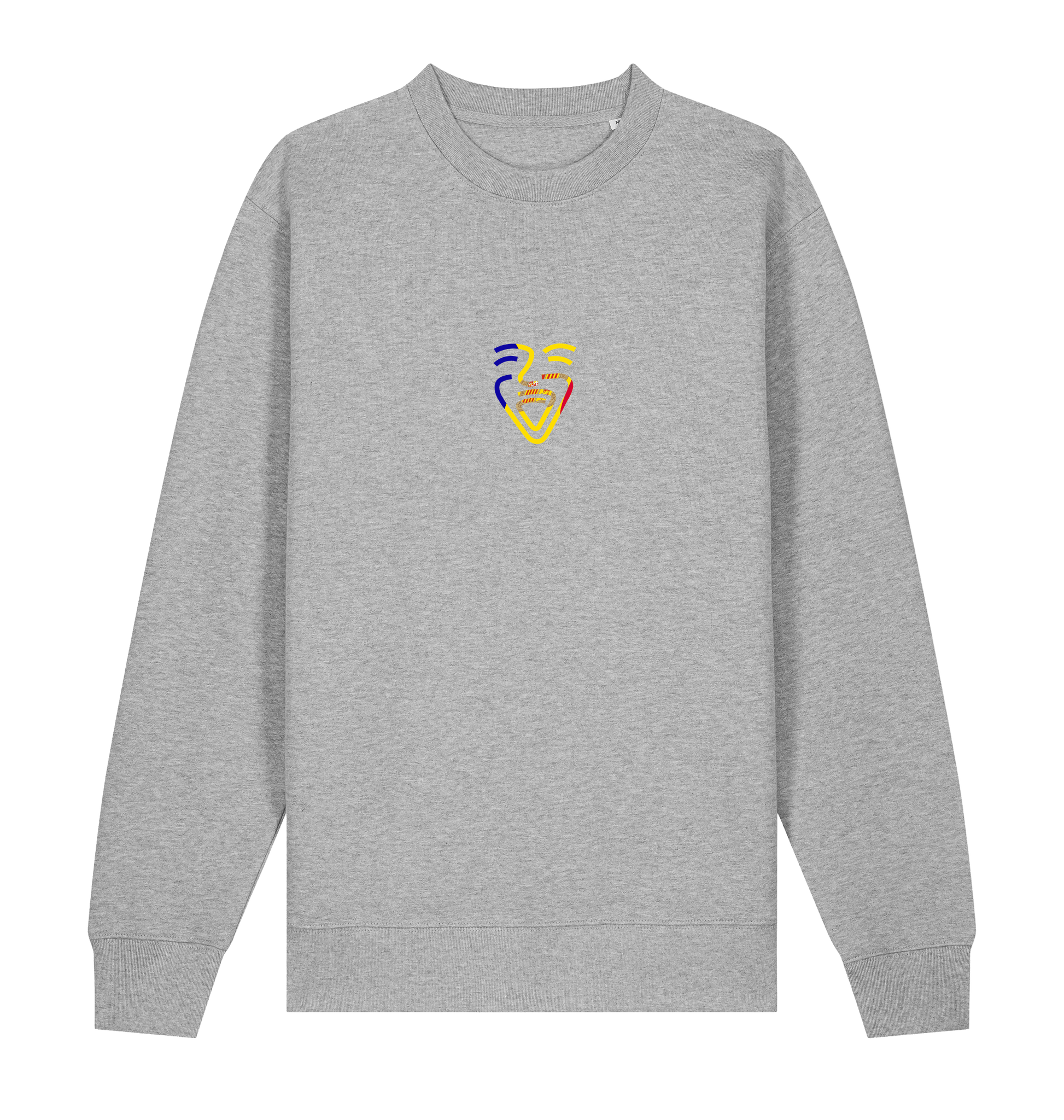 Heather Grey Printed Sweater Front