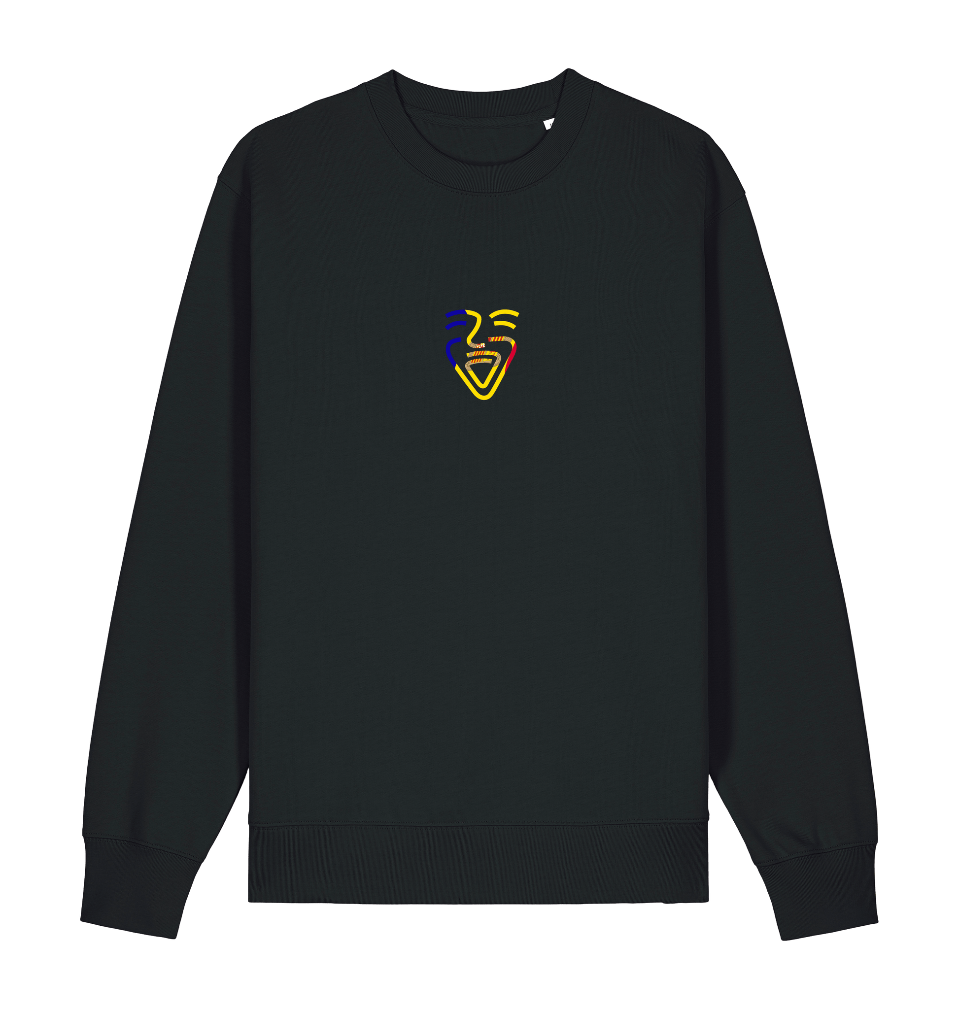 Black Printed Sweater Front