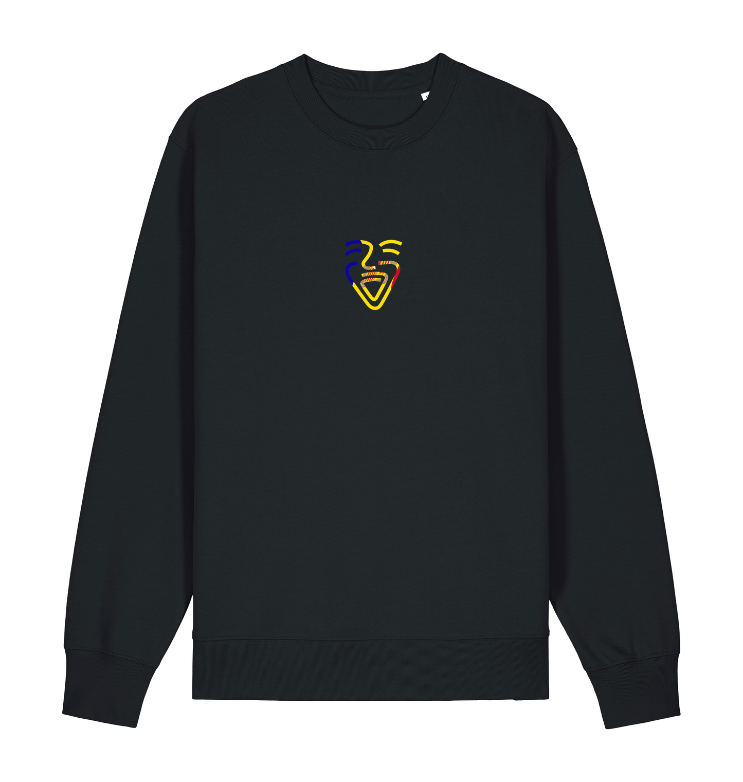Black Printed Sweater Front