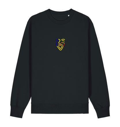 Black Printed Sweater Front