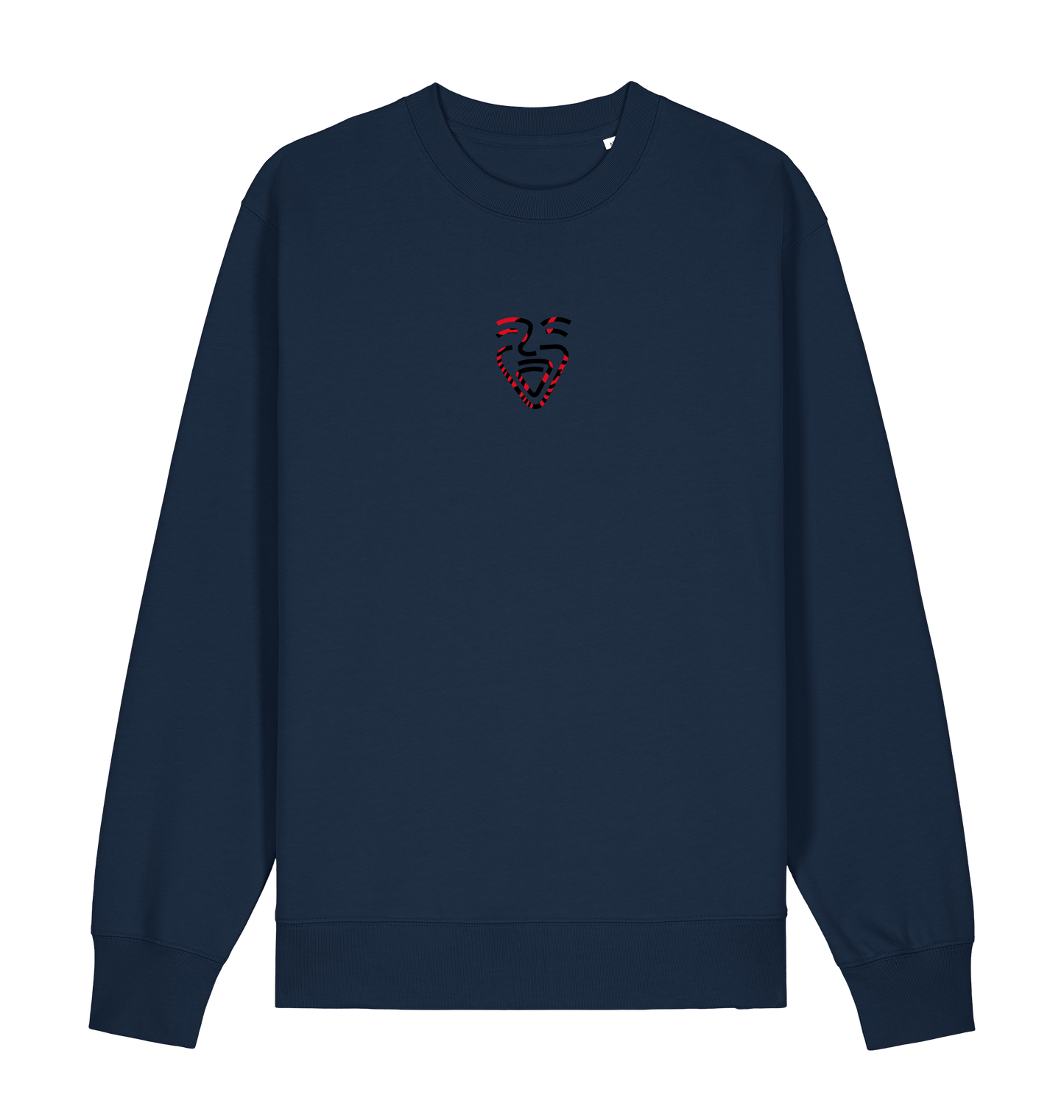 French Navy Printed Sweater Front